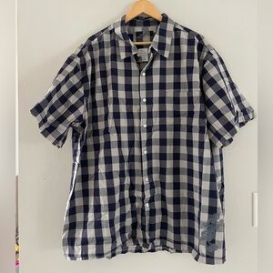 Mens Disney Blue & White Checkered Button Down Shirt
